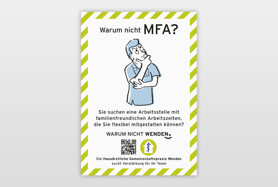 Kampagne zur Mitarbeitergewinnung Plakat-Entwurf »Warum nicht Wenden.«