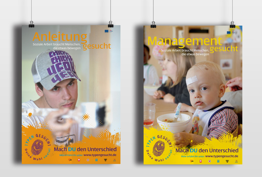Landesarbeitsgemeinschaft der Freien Wohlfahrtspflege in Niedersachsen Kampagne »Typen gesucht«: Plakatentwürfe