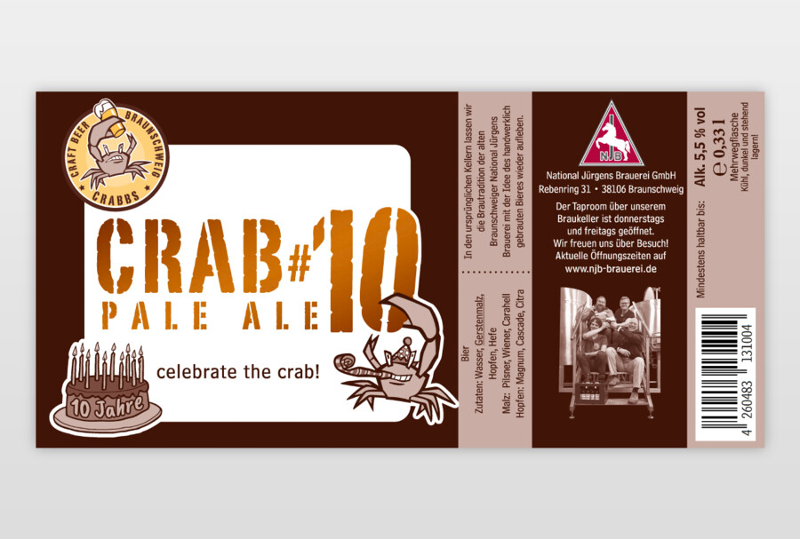 Etikett für Crab #1 (10-Jahre-Edition) 