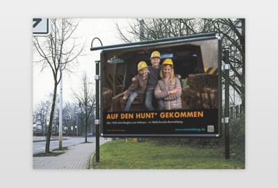 Plakat-Entwurf Fotomontage<br>
<br>* Hunt = offener Förderwagen