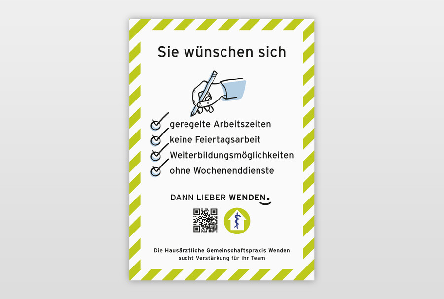 Kampagne zur Mitarbeitergewinnung Plakat-Entwurf »Dann lieber Wenden.«