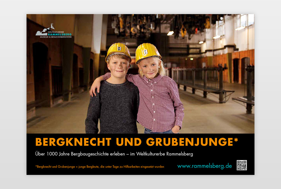 Plakat-Entwurf <br>*Bergknecht und Grubenjunge = junge Bergleute, die unter Tage zu Hilfsarbeiten eingesetzt wurden