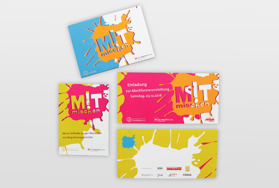 Postkartenmappe: Projekt Mitmischen Einladungskarte, Flyer, Postkarte