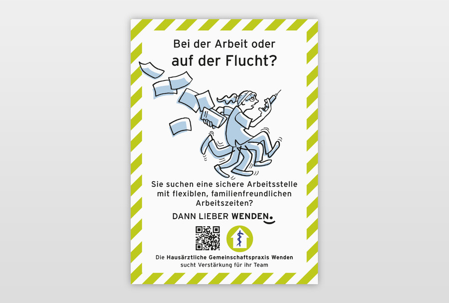 Kampagne zur Mitarbeitergewinnung Plakat-Entwurf »Dann lieber Wenden.«