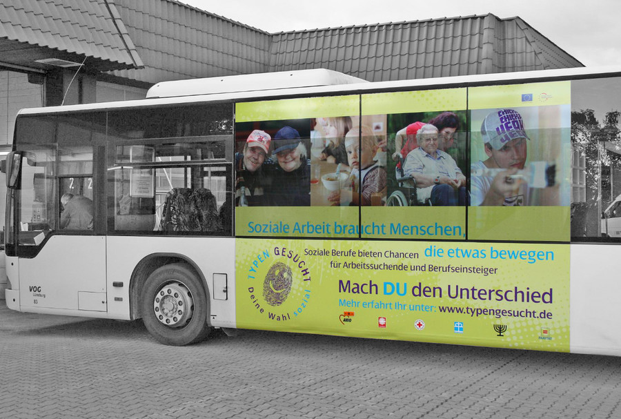 Landesarbeitsgemeinschaft der Freien Wohlfahrtspflege in Niedersachsen Kampagne »Typen gesucht«: Busgestaltung