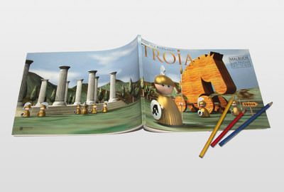 Troja Festival Malbuch, Umschlag