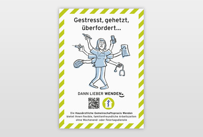 Kampagne zur Mitarbeitergewinnung Plakat-Entwurf »Dann lieber Wenden.«