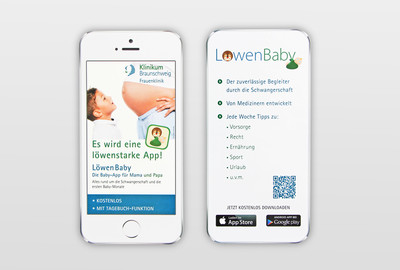 Löwenbaby Schwangerschafts-App Flyer