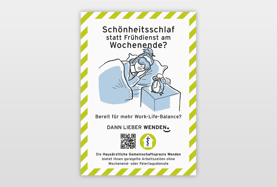 Kampagne zur Mitarbeitergewinnung Plakat-Entwurf »Dann lieber Wenden.«