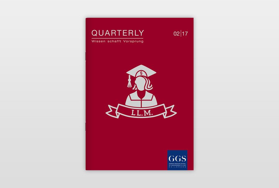 Quarterly 02|17 Titelseite (Veredelung: Heißfolienprägung, Lesebändchen)