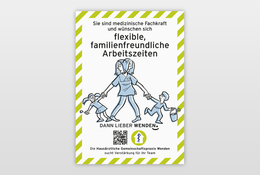 Kampagne zur Mitarbeitergewinnung Plakat-Entwurf »Dann lieber Wenden.«