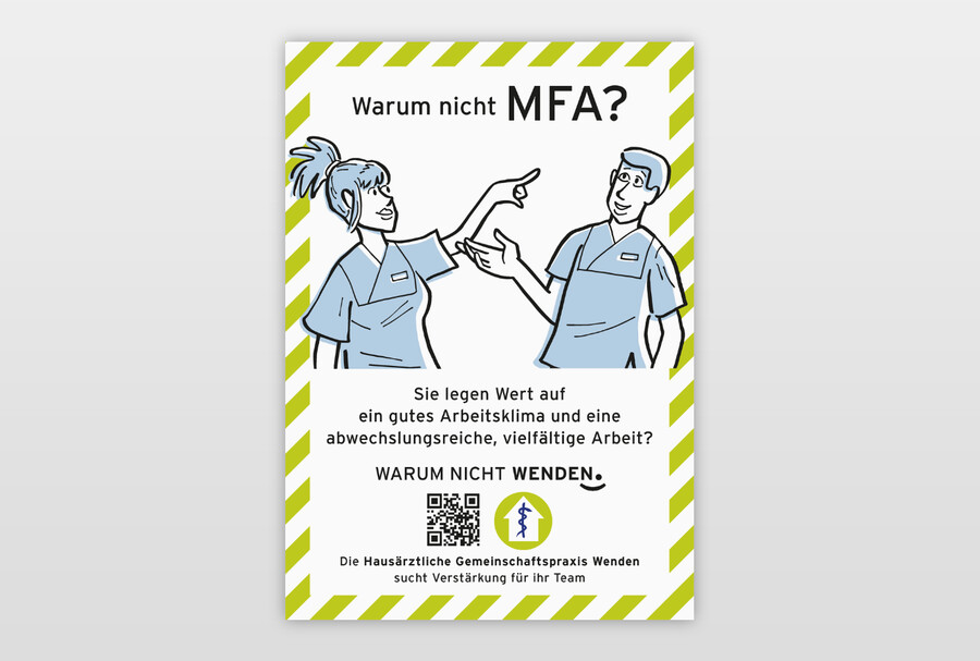 Kampagne zur Mitarbeitergewinnung Plakat-Entwurf »Warum nicht Wenden.«